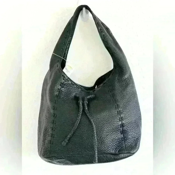 Talbots Black Pebbled Leather Hobo Shoulder Bag - Picture 1 of 10
